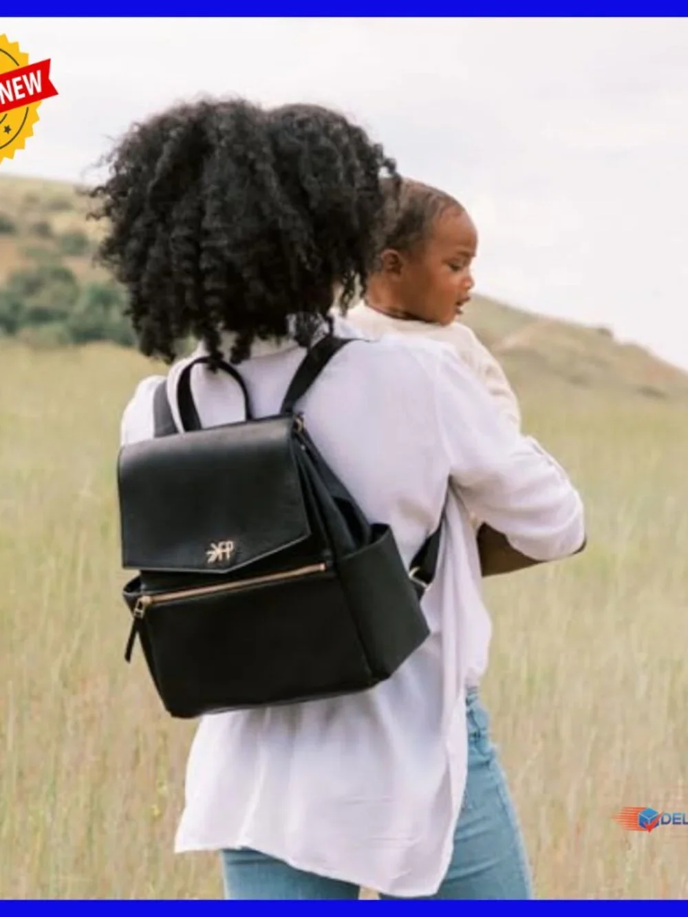 Premium Vegan Leather Diaper Backpack with Changing Pad, Compact & Lightweight - Picture 2 of 6